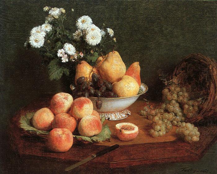 Henri Fantin-Latour Flowers and Fruit on a Table china oil painting image